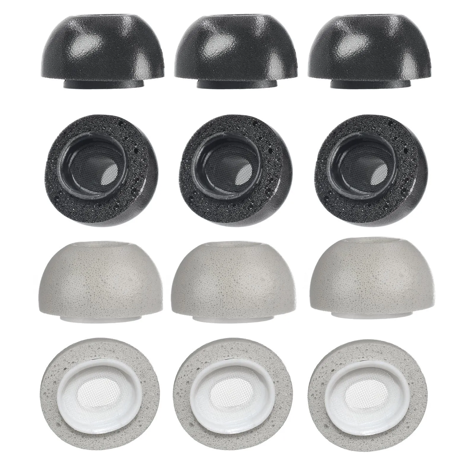 2-Pack Memory Foam Ear Tips For Tws Airpods Pro - Gray Large