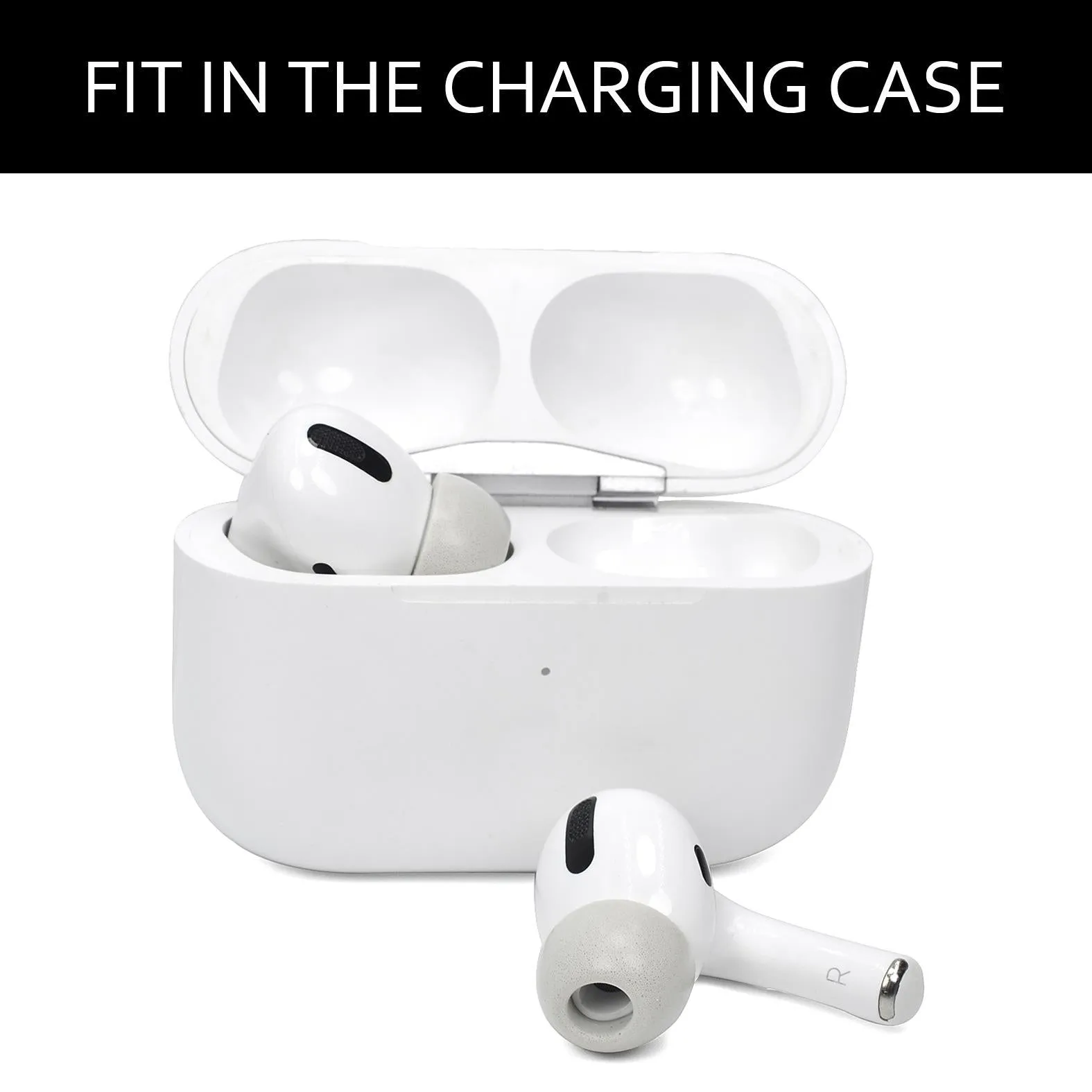 2-Pack Memory Foam Ear Tips For Tws Airpods Pro - Gray Large