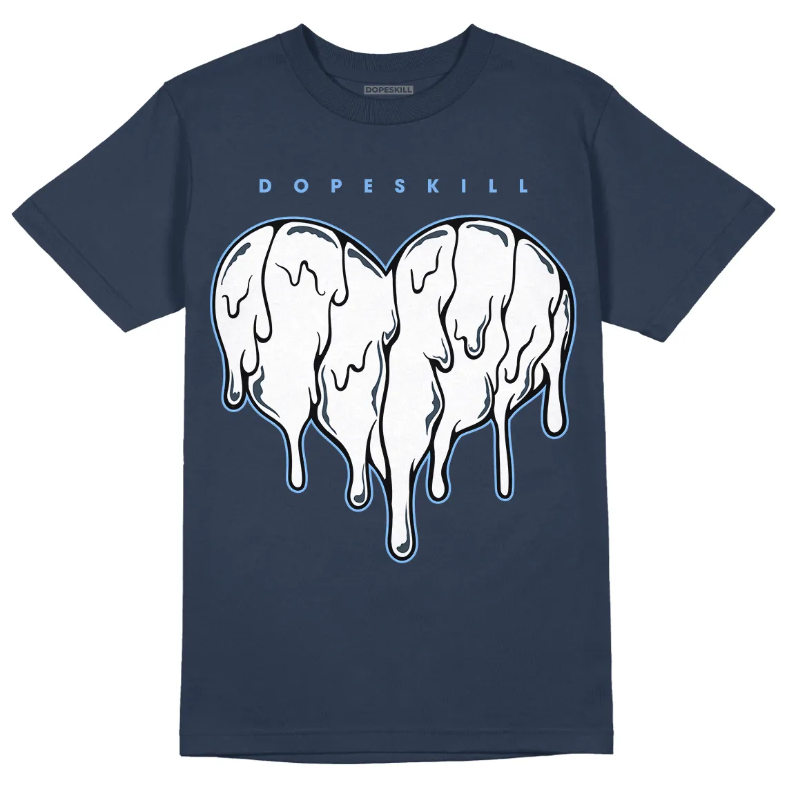 AJ 6 Midnight Navy DopeSkill T-shirt Slime Drip Heart Graphic