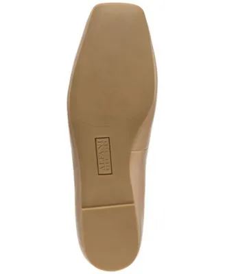 ALFANI Womens Beige 0.5 Heel Flexible Sole Padded Metallic Neptoon Square Toe Block Heel Slip On Flats Shoes M
