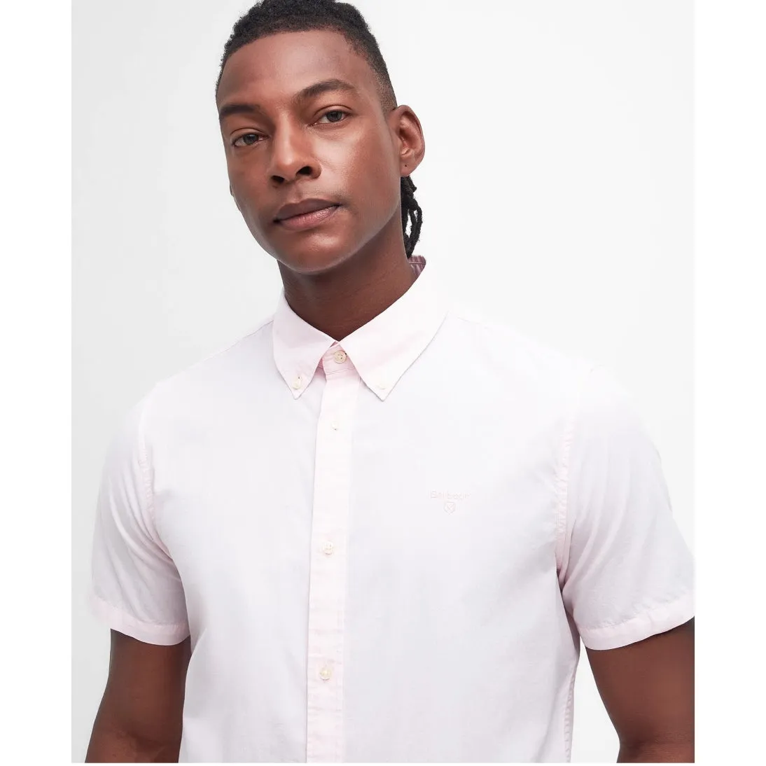 Barbour Crest Poplin Tailored Short Sleeve Shirt MSH5468PI51 Pink