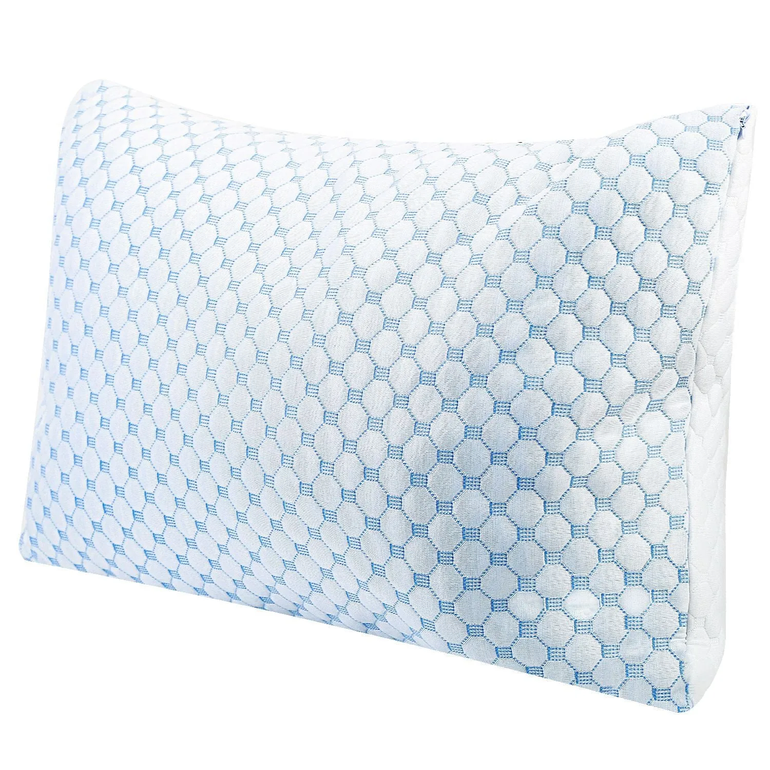 Bed Pillows Cooling Memory Foam Pillow Ventilated with Cooling Gel Infused Memory Foam Heat Moisture Reducing Cooling Fiber Breathable Machine Washable