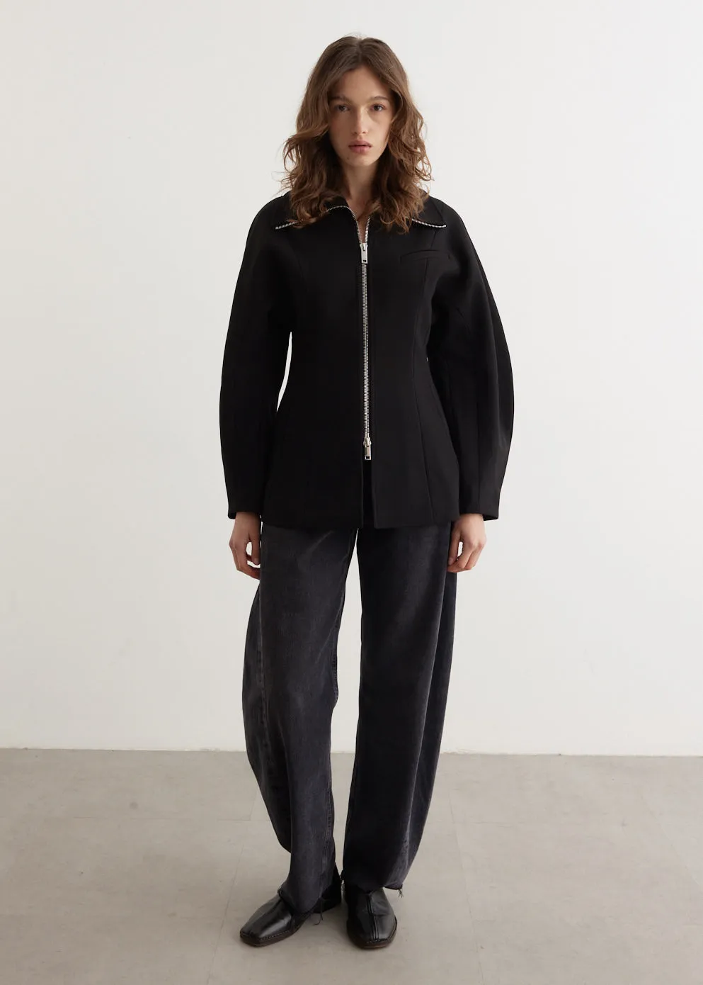 Bonded Crepe Curve Sleeve Jacket