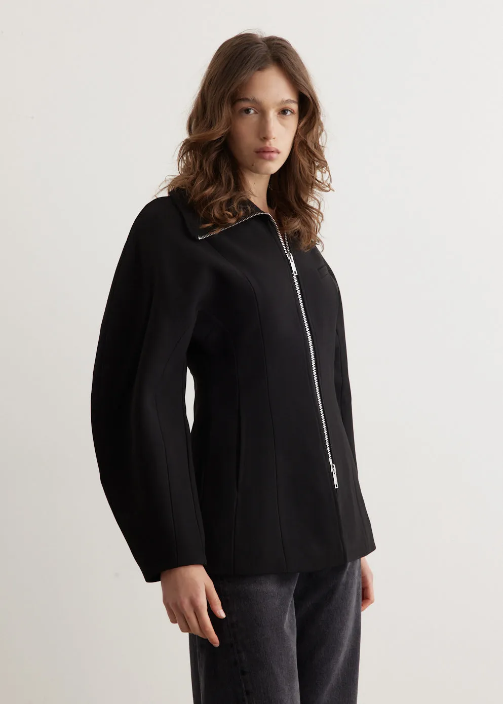 Bonded Crepe Curve Sleeve Jacket
