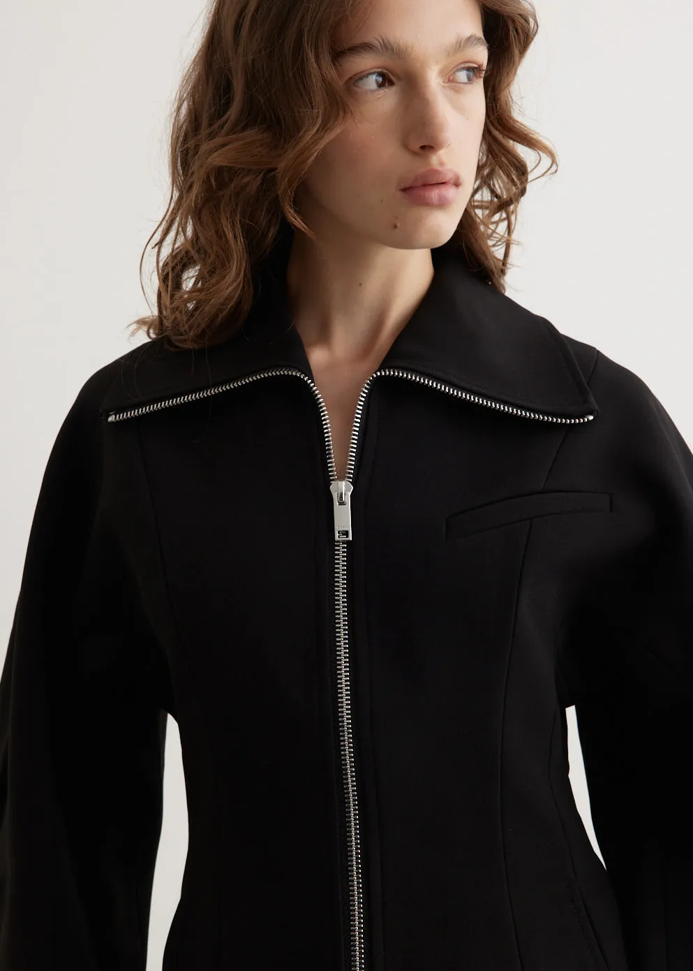 Bonded Crepe Curve Sleeve Jacket