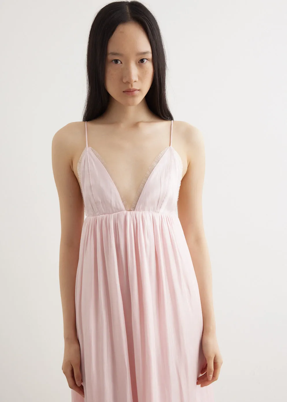Changeant Satin Strap Dress