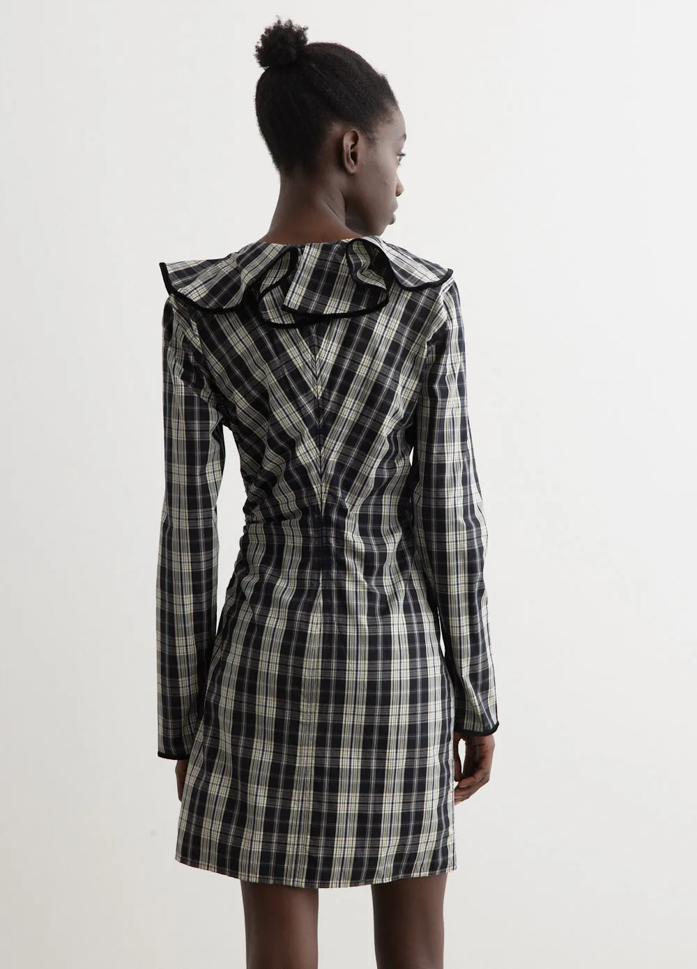 Check Cotton Mini Dress