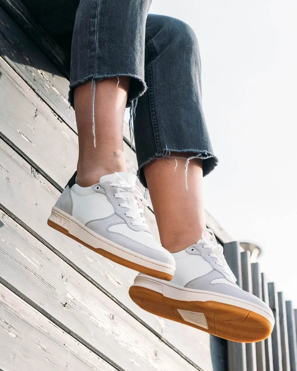 CLAE MALONE SNEAKERS - MICROCHIP BLANC BLACK