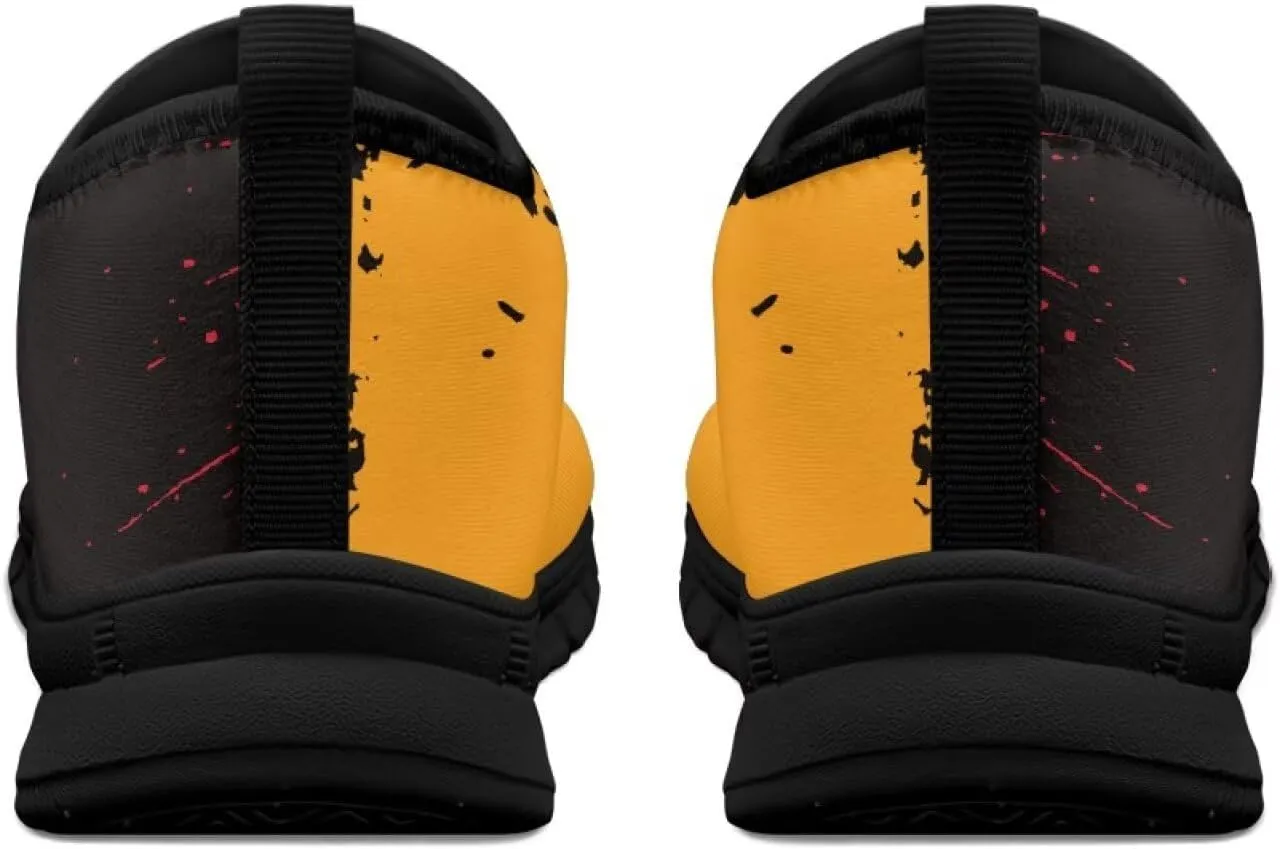 Comfort Slip Walking Shoes for Man Nursing Lightweight Slip On Low Top Sneakers Breathable Soft Gym Everyday Shoes Size 5-14 Black Sole