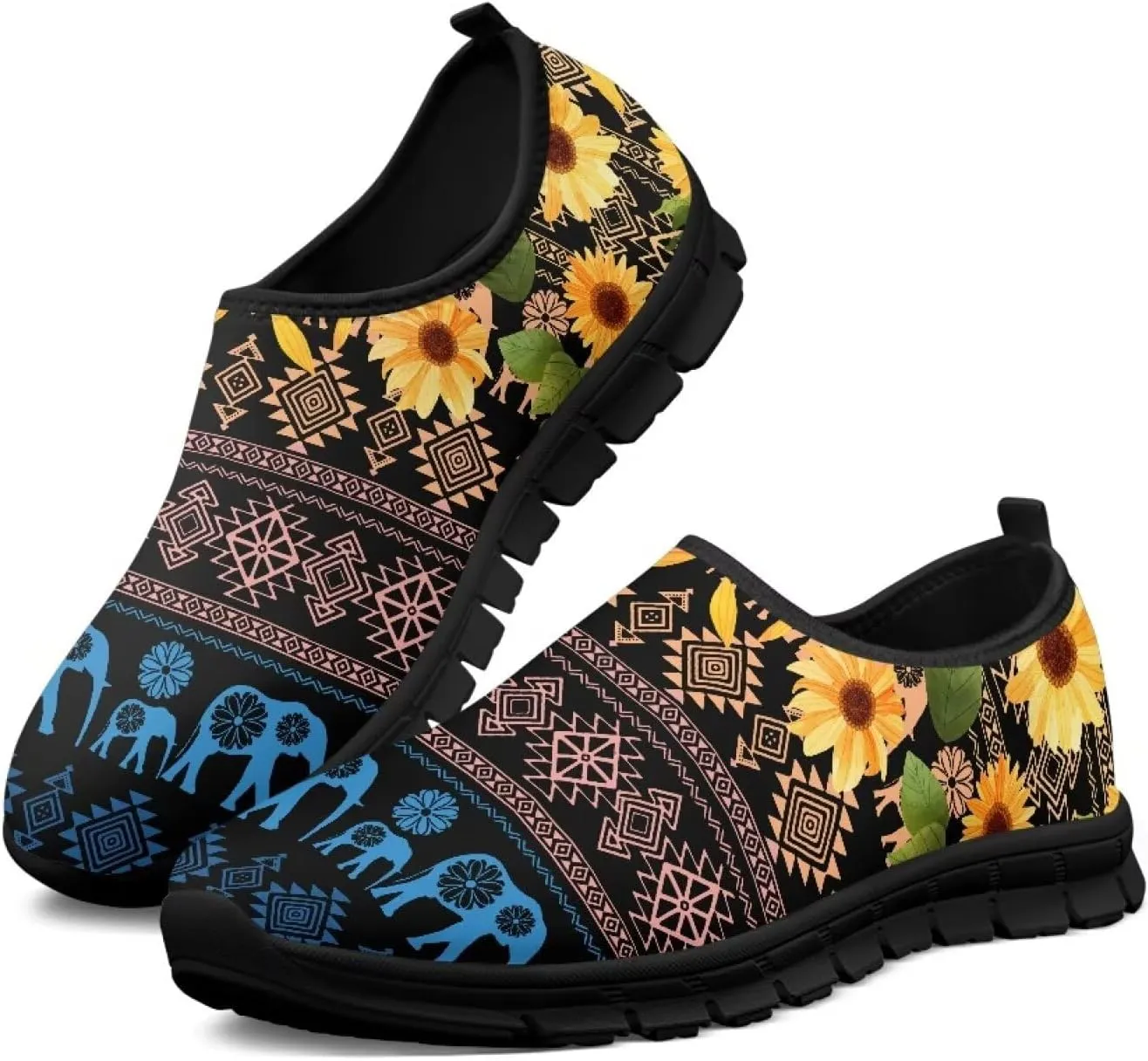 Comfort Slip Walking Shoes for Man Nursing Lightweight Slip On Low Top Sneakers Breathable Soft Gym Everyday Shoes Size 5-14 Black Sole