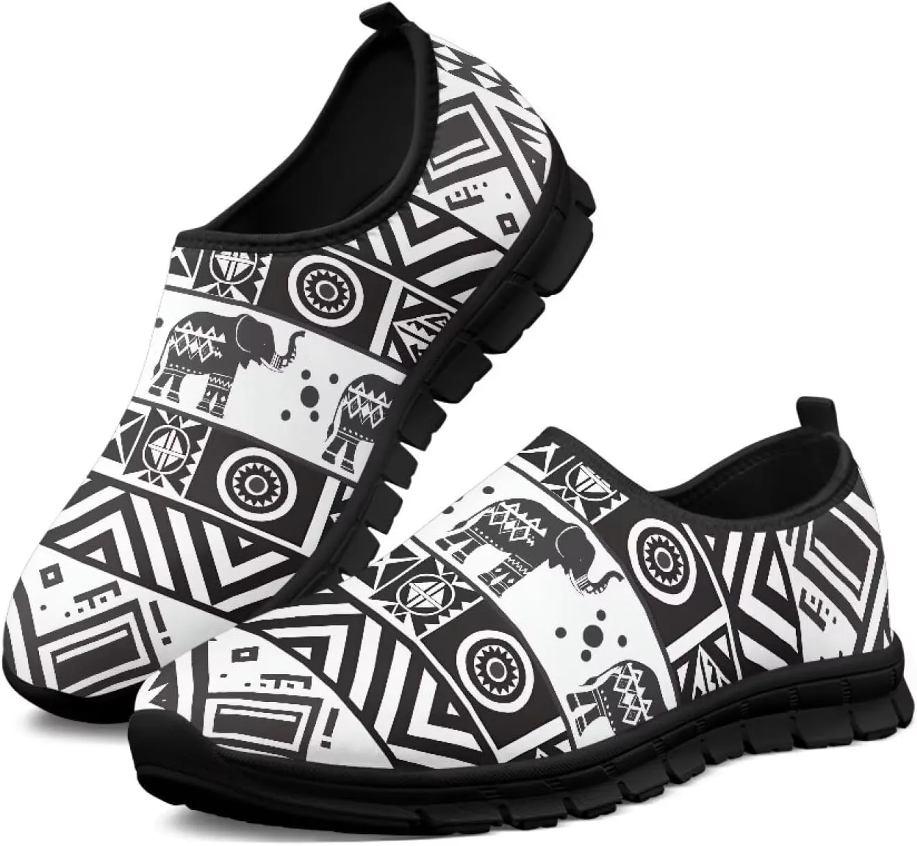 Comfort Slip Walking Shoes for Man Nursing Lightweight Slip On Low Top Sneakers Breathable Soft Gym Everyday Shoes Size 5-14 Black Sole