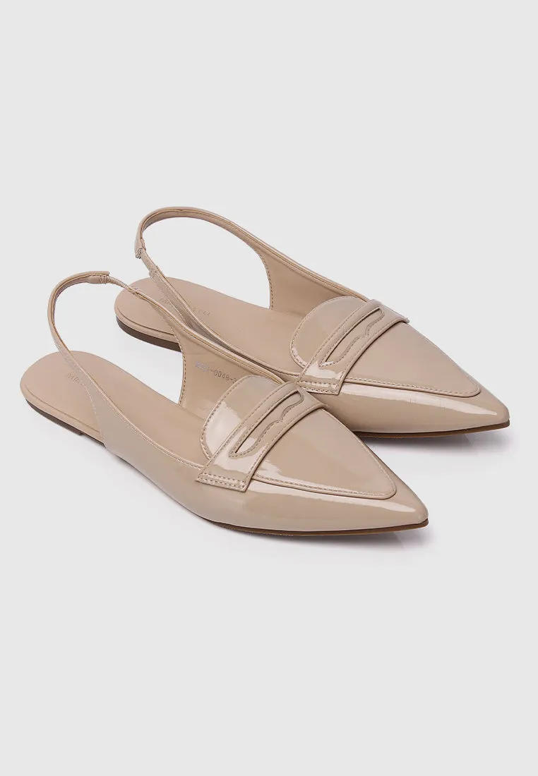 Gaia Slingback Flats & Ballerina (Blanched Almond)