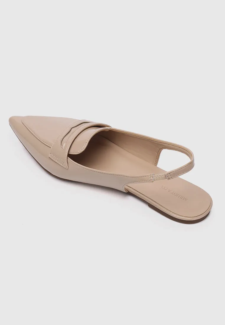 Gaia Slingback Flats & Ballerina (Blanched Almond)
