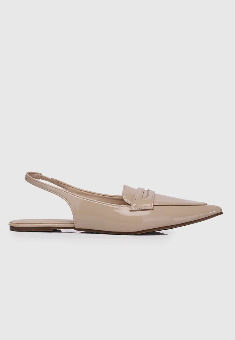 Gaia Slingback Flats & Ballerina (Blanched Almond)