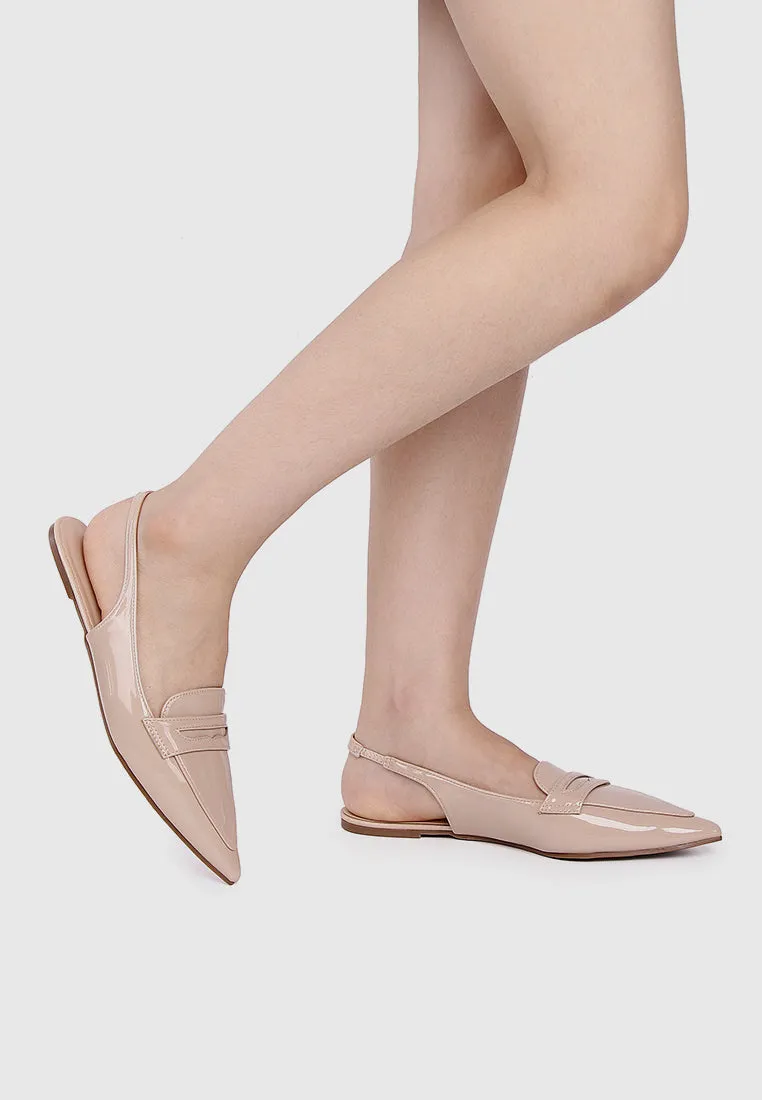 Gaia Slingback Flats & Ballerina (Blanched Almond)