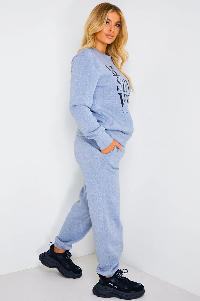 Grey Ye Saint West Slogan Loungewear Set