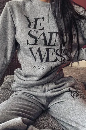 Grey Ye Saint West Slogan Loungewear Set