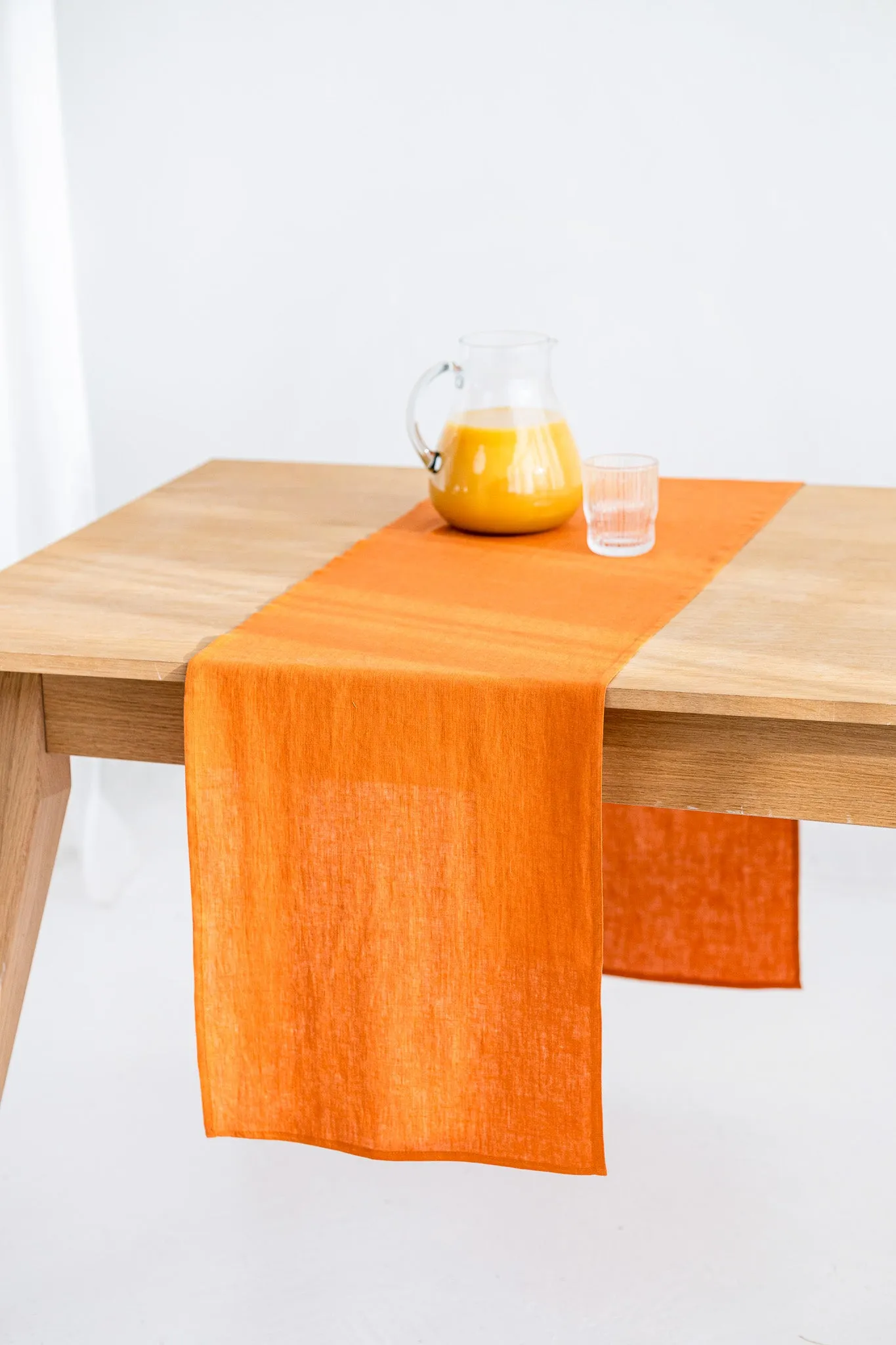 Linen Table Runner In Mustard