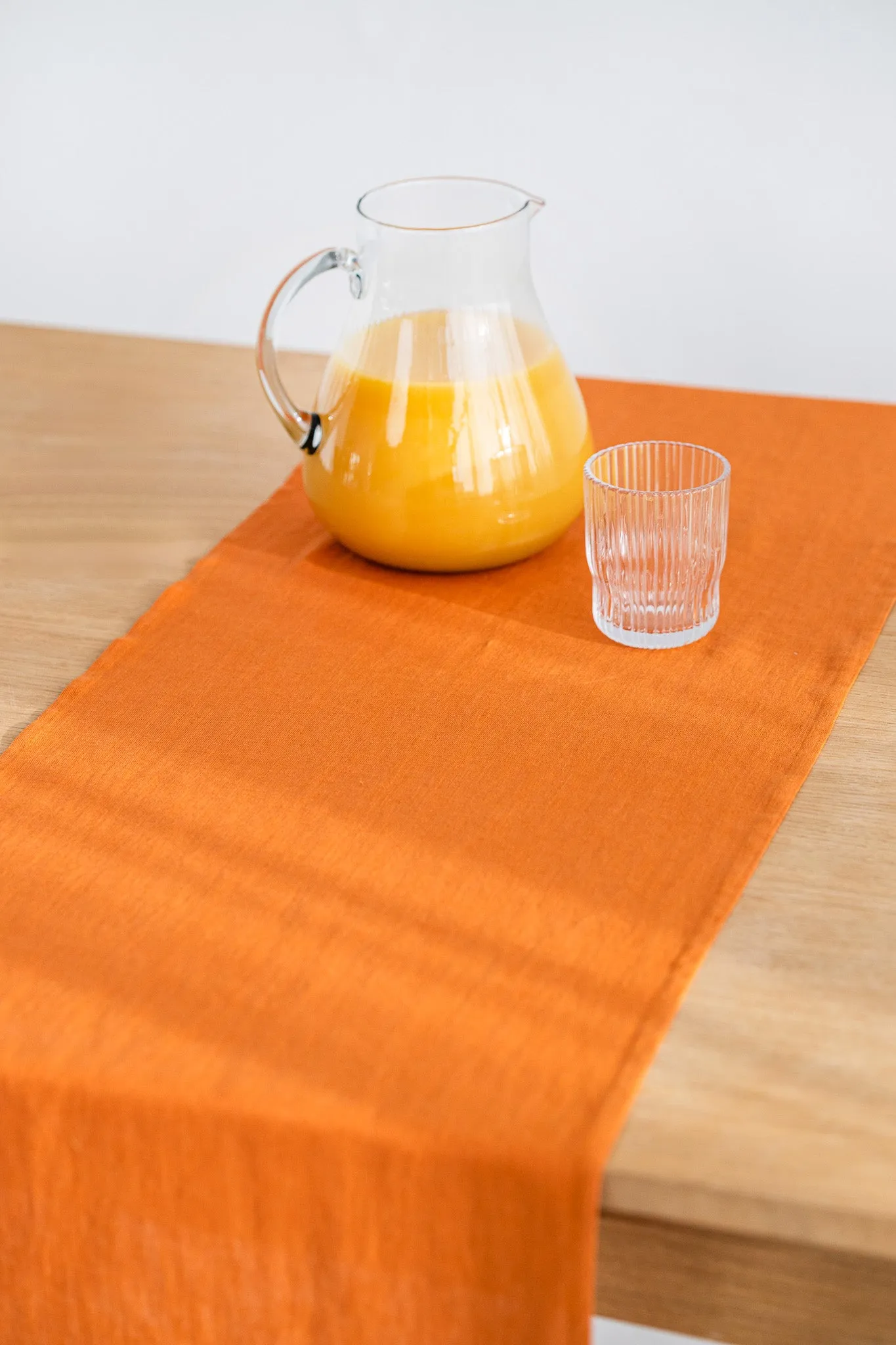 Linen Table Runner In Mustard