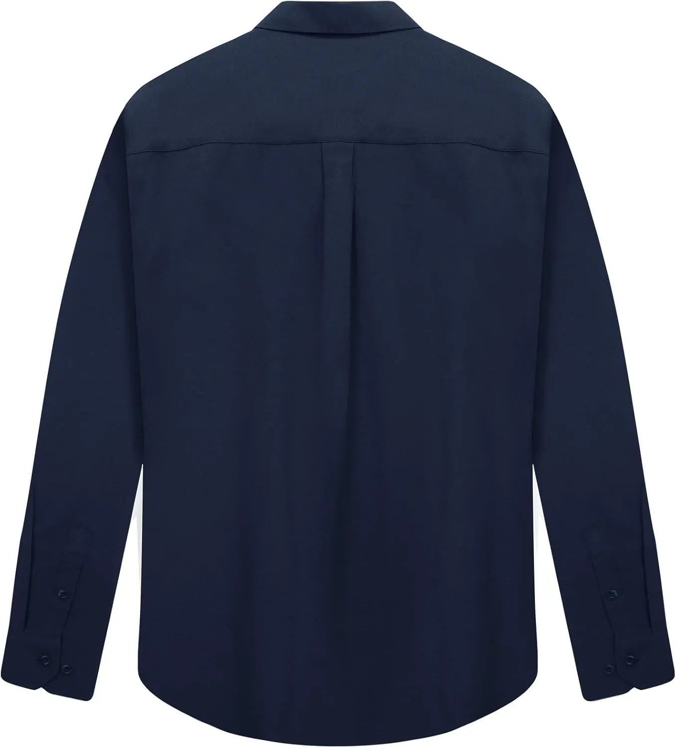 Men's Classic Oxford Shirt Solid Long Sleeve Button Down Casual Woven Shirts with Pocket