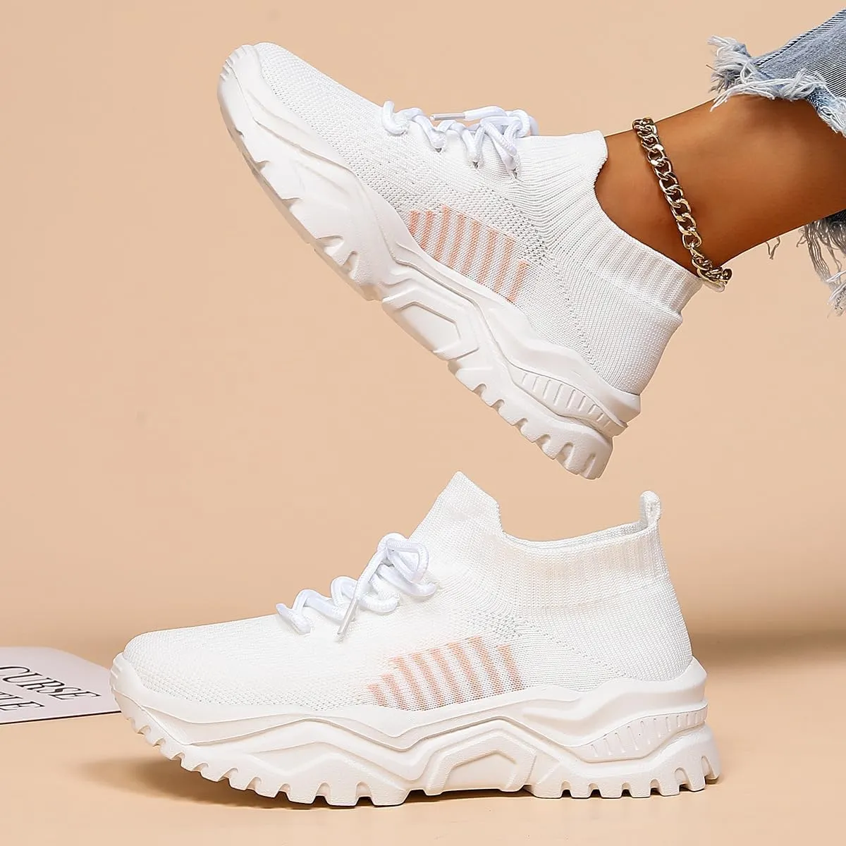 Nurse Babe Shoes Ortho Cloud Women's Sneakers, 2025 Women's Breathable Knit Slip-On Sneakers  Lightweight Arch Support & Non-Slip Sole for Work, Sports, and Everyday