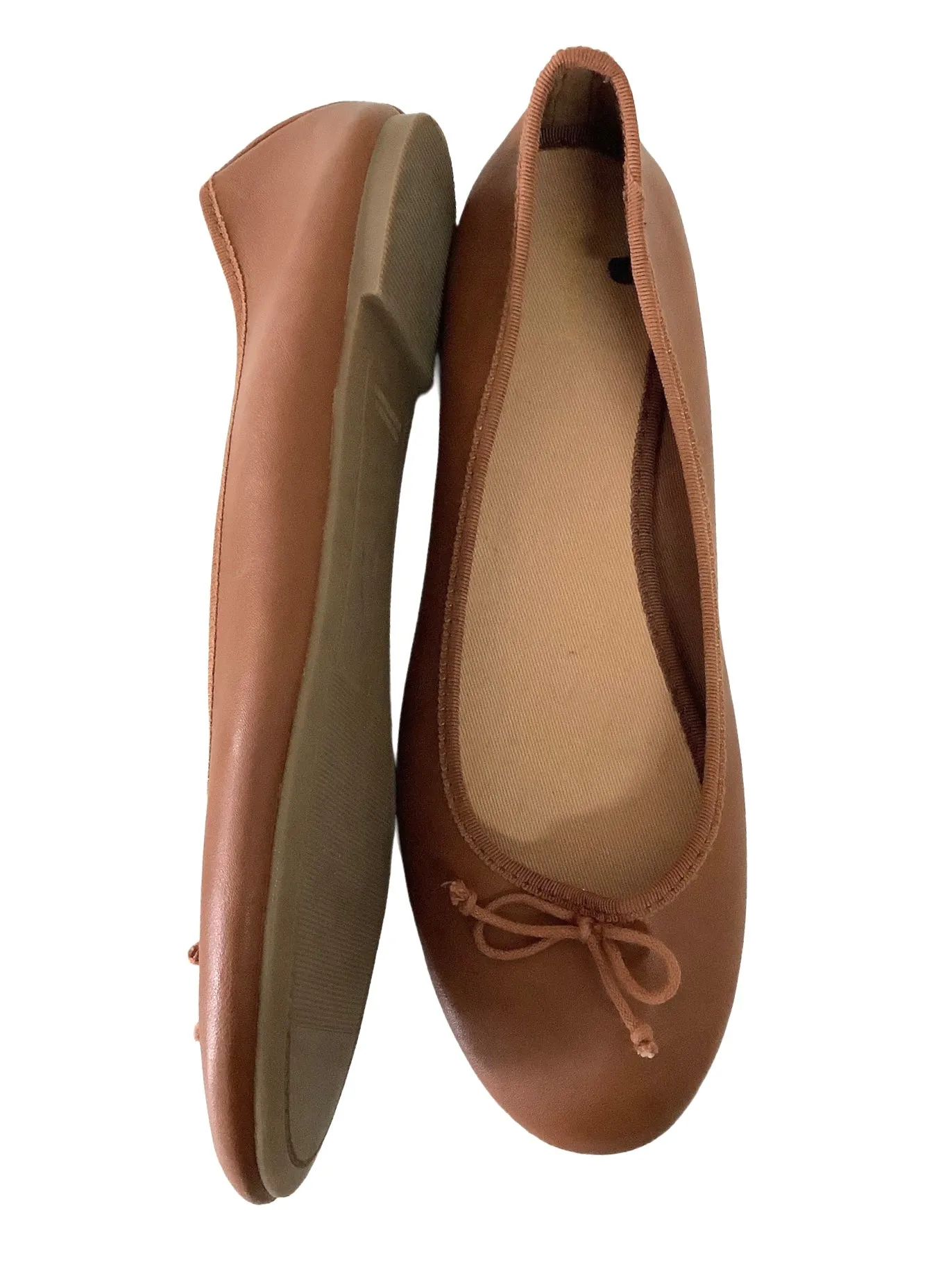 OLD NAVY Women's cognac classic ballet flats with bow, 9