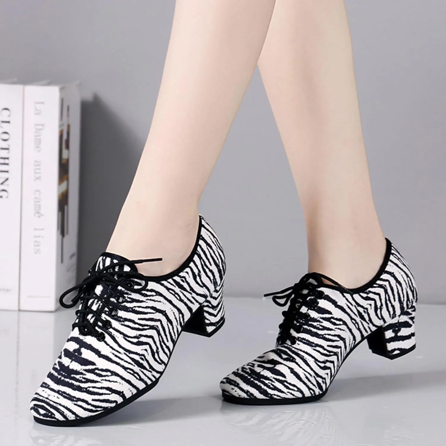 ONAIC Women's Ballroom Latin Dance Shoes Standard Dance Shoes Lace-Up Salsa Tango Modern Shoes Wedding Party Dance Shoes