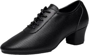 ONAIC Women's Latin Dance Shoes Lace-Up Leather Ballroom Modern Shoes Professional Performance Dance Shoes