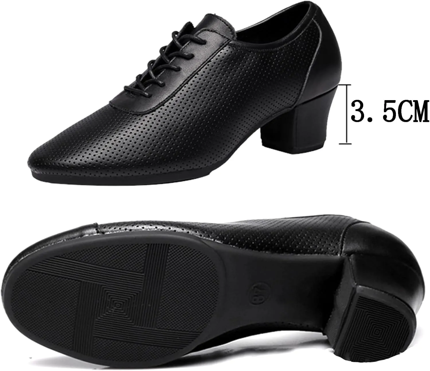 ONAIC Women's Latin Dance Shoes Lace-Up Leather Ballroom Modern Shoes Professional Performance Dance Shoes
