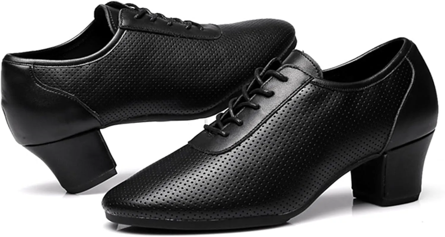 ONAIC Women's Latin Dance Shoes Lace-Up Leather Ballroom Modern Shoes Professional Performance Dance Shoes