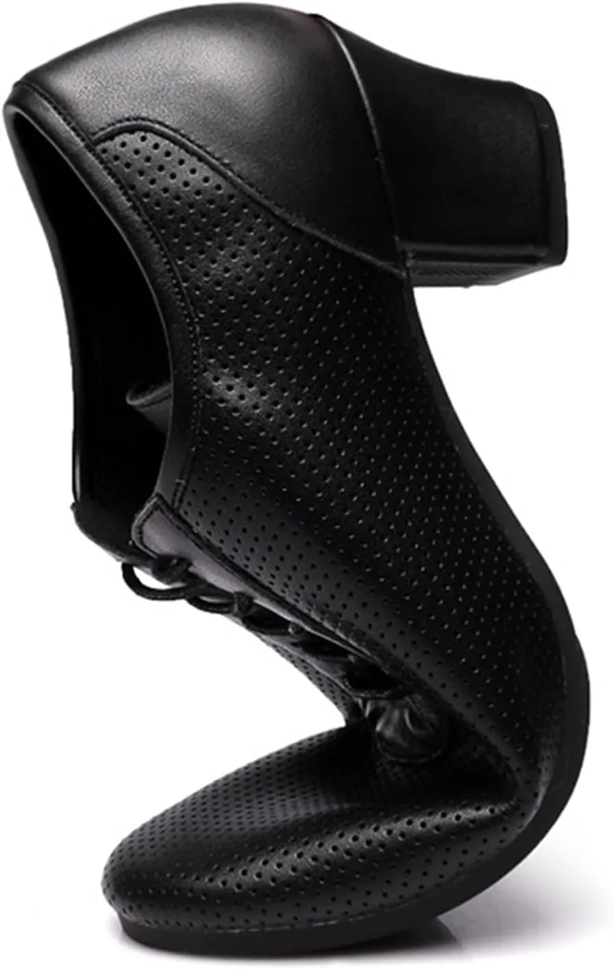 ONAIC Women's Latin Dance Shoes Lace-Up Leather Ballroom Modern Shoes Professional Performance Dance Shoes