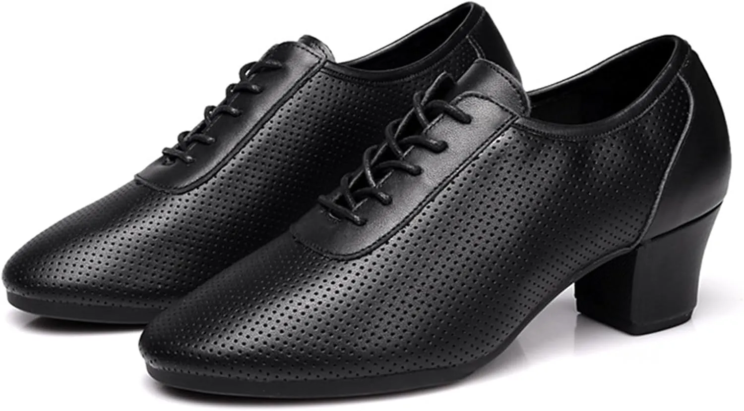 ONAIC Women's Latin Dance Shoes Lace-Up Leather Ballroom Modern Shoes Professional Performance Dance Shoes