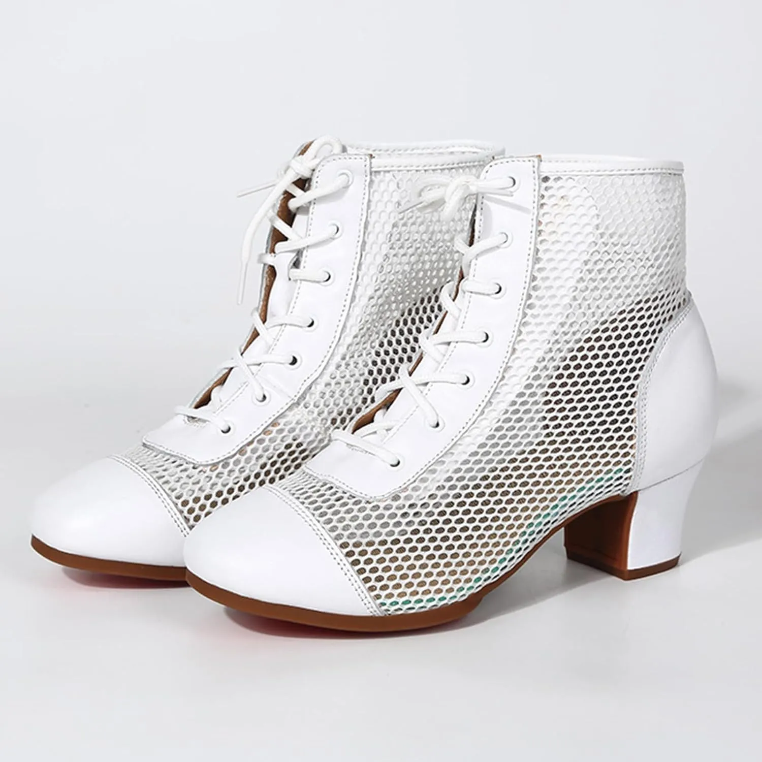 ONAIC Women's Standard Ballroom Latin Dance Shoes 5CM Heel Lace-Up Salsa Tango Modern Training Shoes