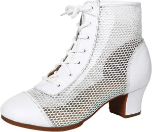 ONAIC Women's Standard Ballroom Latin Dance Shoes 5CM Heel Lace-Up Salsa Tango Modern Training Shoes