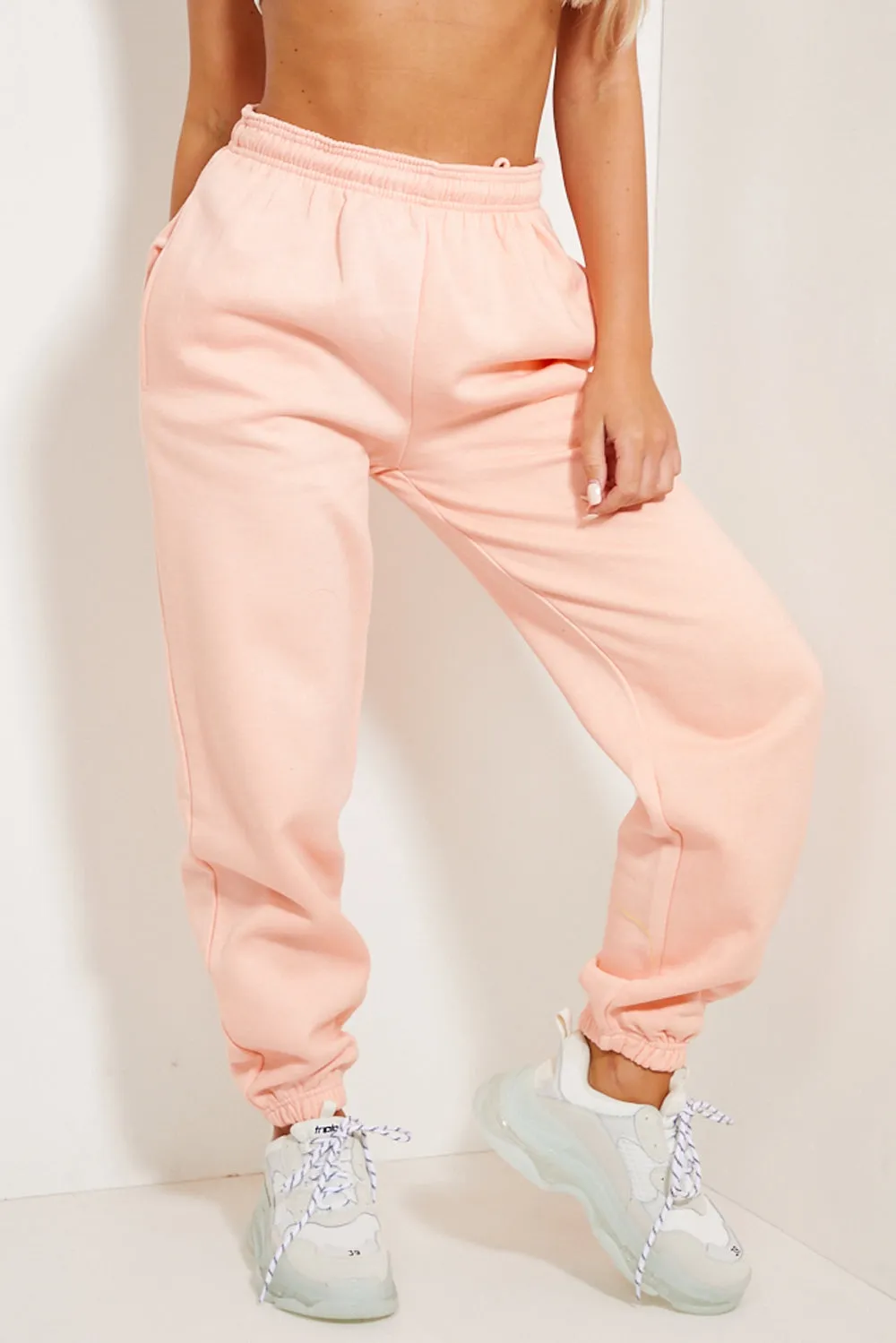 Peach Oversized Casual Joggers