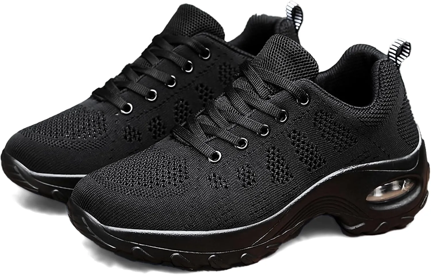 SWDZM Women Lace up Dance Sneakers Breathable Air Cushion Lady Split Sole Athletic Walking Dance Shoes