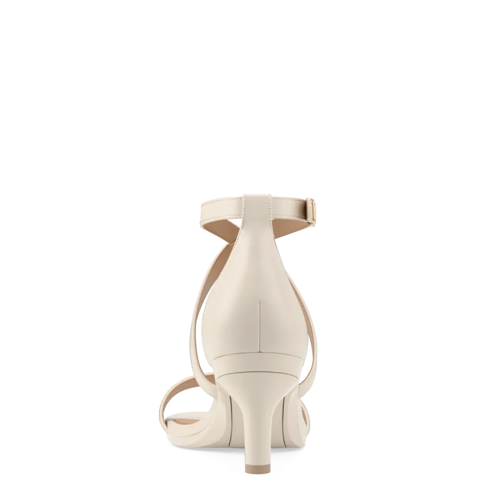 The Sandal - Ivory Leather 3 Stiletto