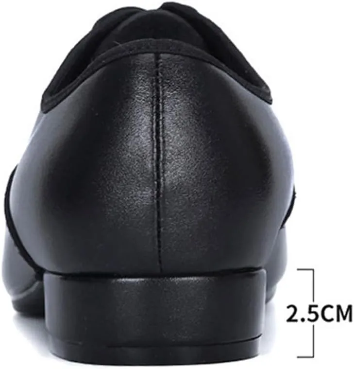 VEACAM Latin Jazz Dance Shoes for Men, Closed Toe Ballroom Dance Sneaker Practice Synthetic Leather Ballroom Dancing Trainers