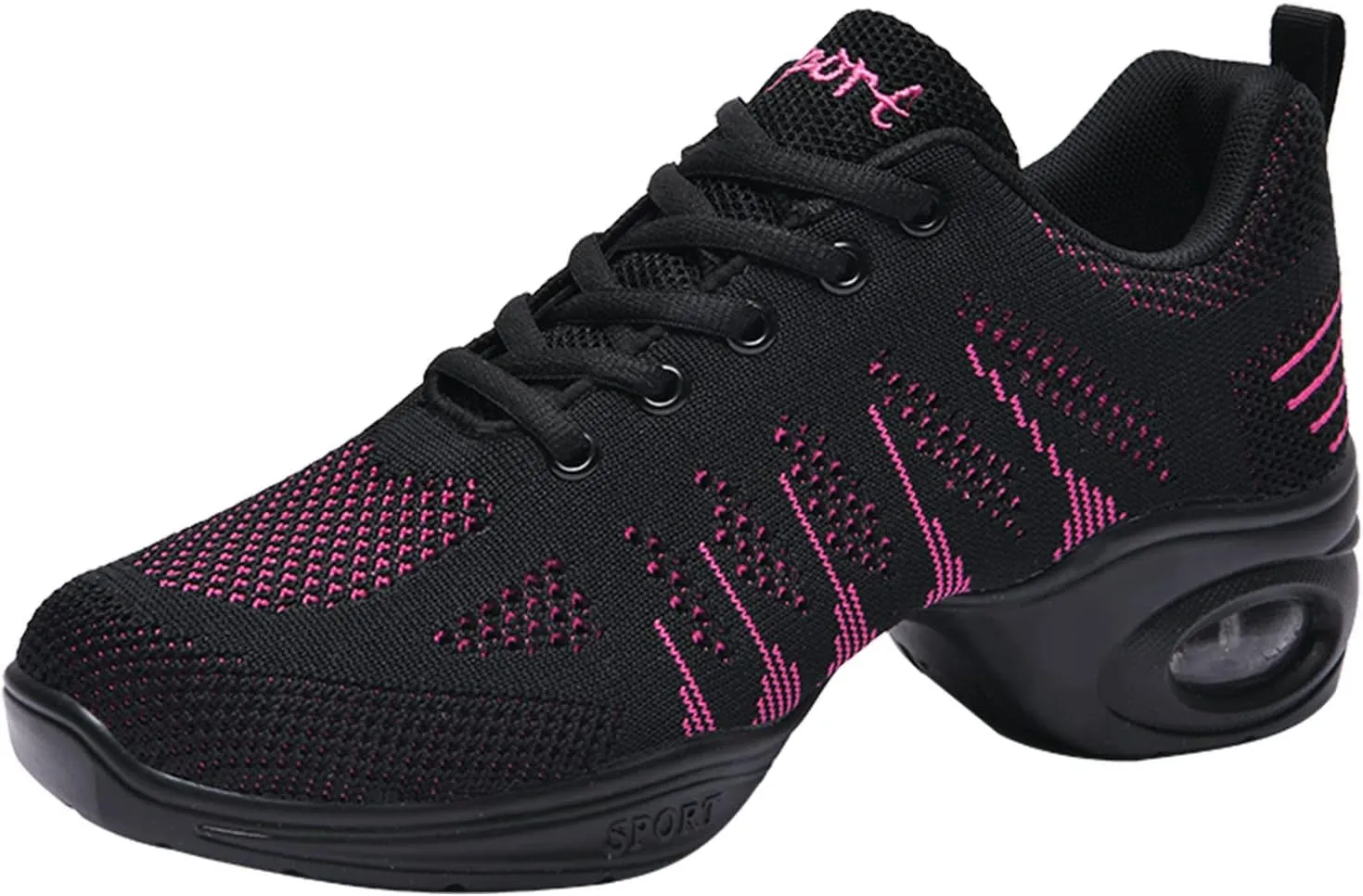 Women's Jazz Shoes Lace-up Dance Sneakers Lady Split Sole Air Cushion Modern Dance Shoes Platform