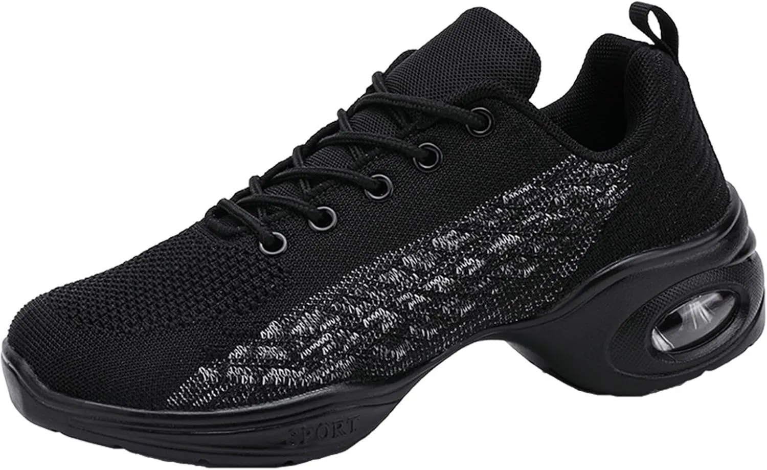 Womens Jazz Sneakers Lace-up Walking Shoes Split Sole Dance Shoes with Air Cushion Breathable Mesh Platform Shoes