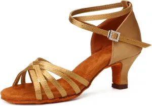 YKXLM Ballroom Latin Dance Shoes for Women Salsa Tango Practice Dancing Shoes 2 Inch Heel