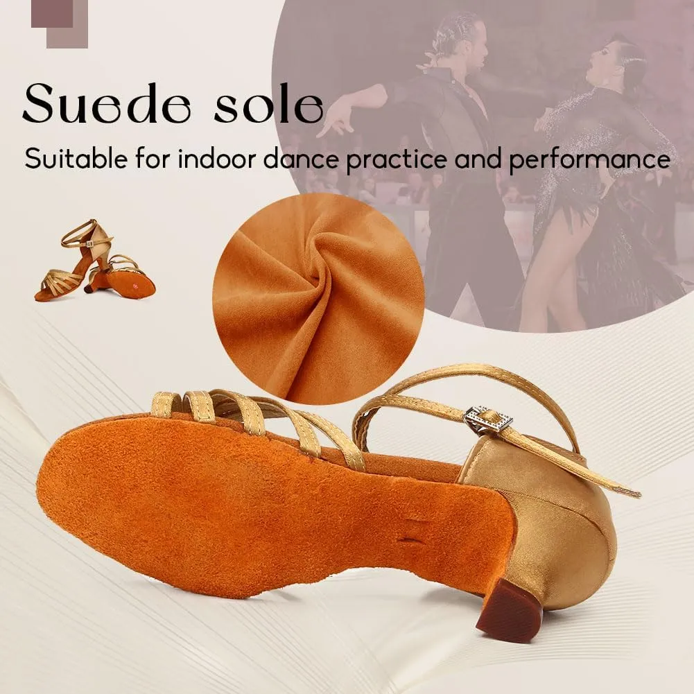 YKXLM Ballroom Latin Dance Shoes for Women Salsa Tango Practice Dancing Shoes 2 Inch Heel